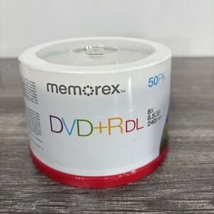Memorex 8.5GB DVD+R DL 8X  -50 Disc Spindle 240 Min New! Sealed!